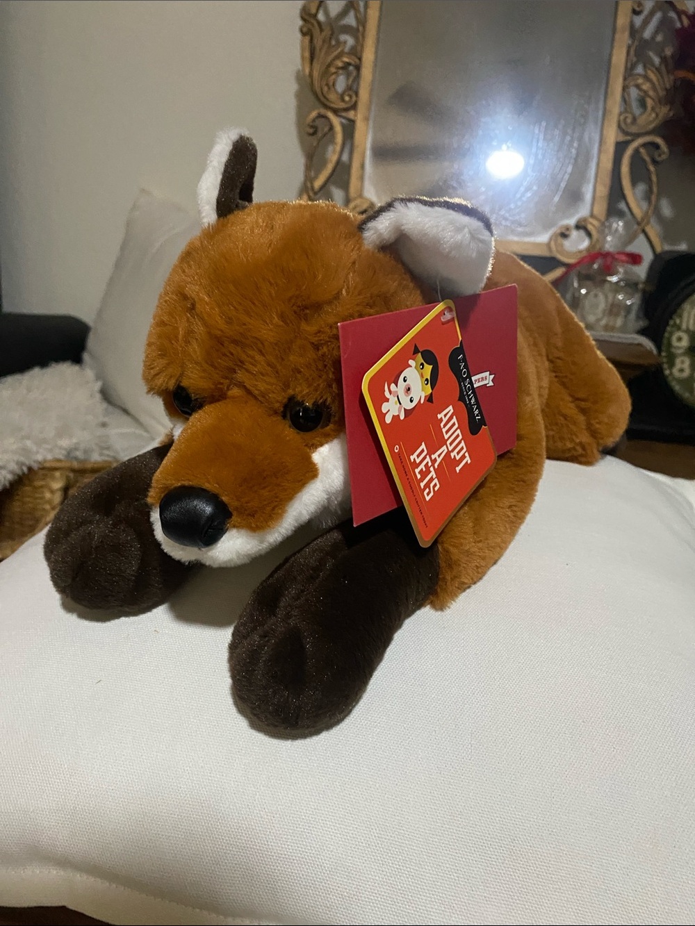 FAO Schwarz Plush Fox Dog Toy - Brown and White